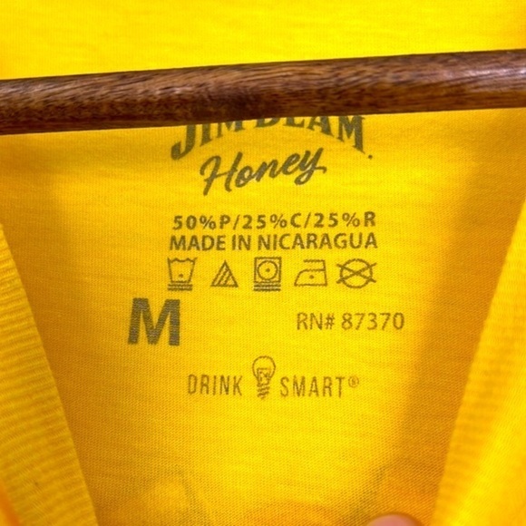 Jim Beam - Honey Jim Beam Real Honey Liqueur Yellow Graphic T Shirt Size Medium - Picture 8 of 11